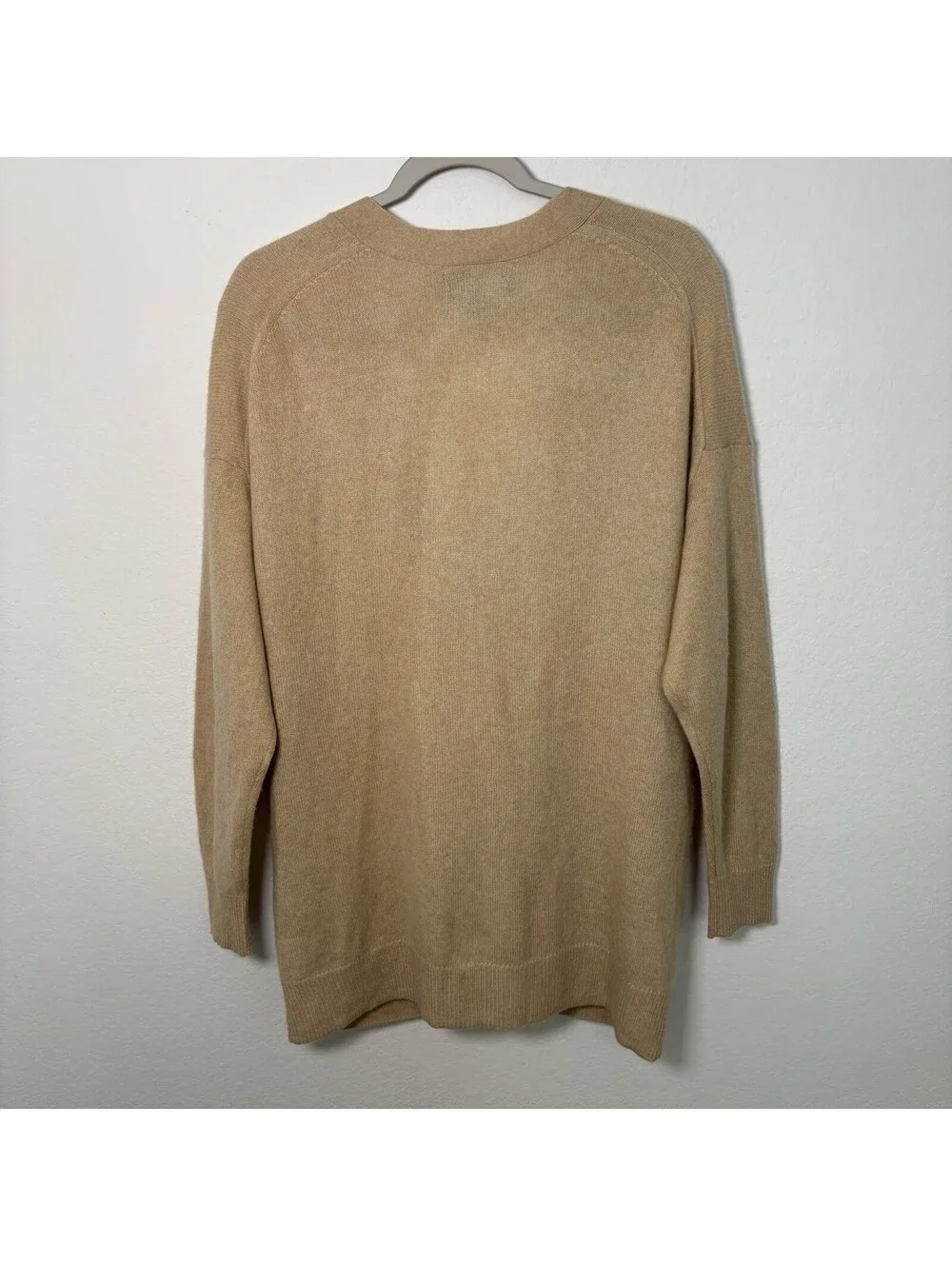 Banana Republic Men’s 100% Cashmere Cardigan Sweater Size M Tan Quiet Luxury EUC
